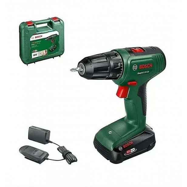 Bosch - 18V AKU vrtací šroubovák EasyDrill 18V-38, 1x aku 2,0 Ah Li-Ion, nabíječka 06039D8003