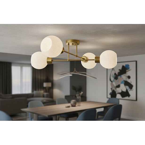 Euro-Lamp Stropní Svítidlo Edi 4 Zlaté stínidlo bílá tyč 4X60W Výrobce