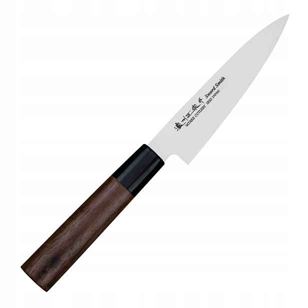 Nůž univerzální Satake Kenta Walnut 12 cm japonský Seki dřevo ořech