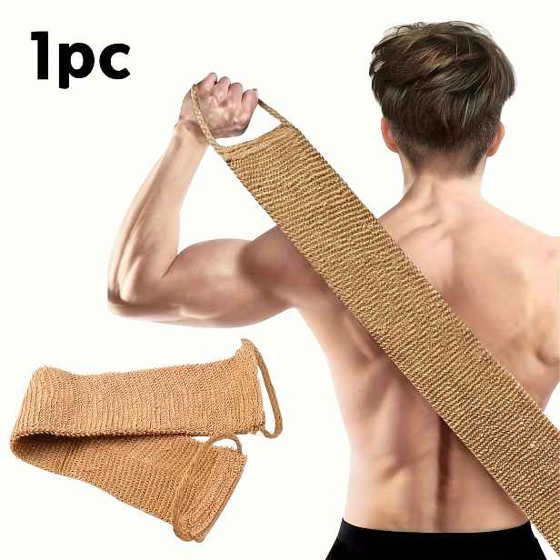 TEMU 1ks Jutový Ručník do Koupelny, Drsný Exfoliační Kartáč na Záda, Konopný Kartáč na Záda do Sprchy, Exfoliační na Záda, Koupelnové Potřeby pro