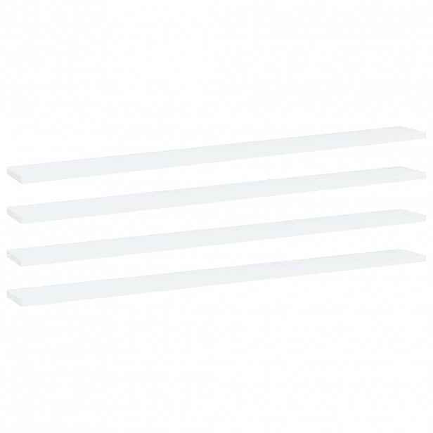 vidaXL Přídavné police 4 ks bílé 100 x 10 x 1,5 cm dřevotříska