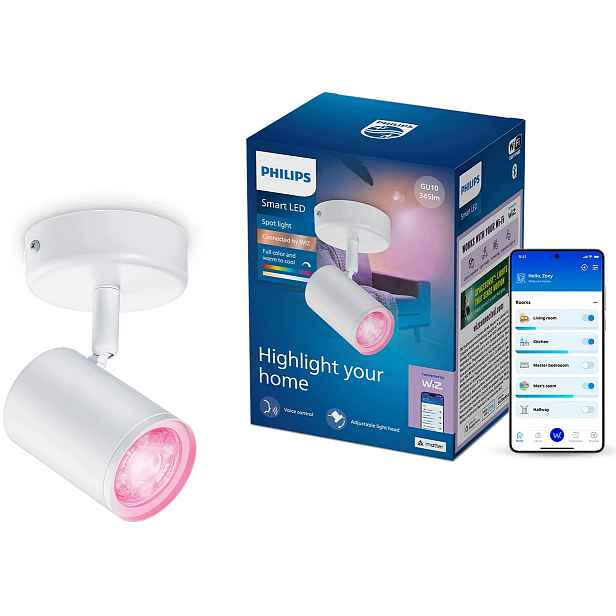 Nástěnná Led lampa Spot GU10 Rgb Philips Smart WiFi Aplikace WiZ