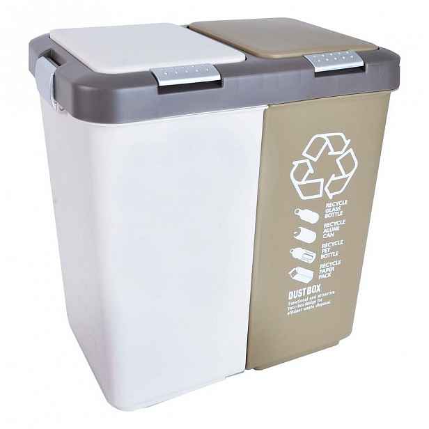 Dvojitý odpadkový koš na tříděný odpad Orion Duo Dust, 40 l
