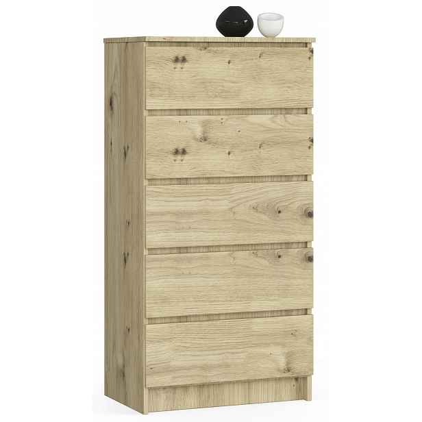 Komoda skříňka K60 5 zásuvek dub artisan Akd