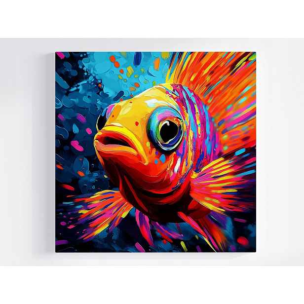 Obraz Na Plátně Canvas Barevná Ryba Neon Pop Art Akvárium Rybka 50x50