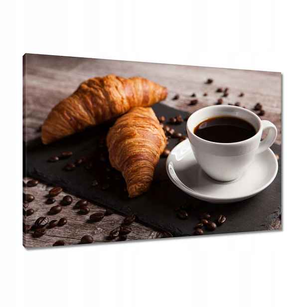 Obrazy 90x60 Croissant Černá Káva