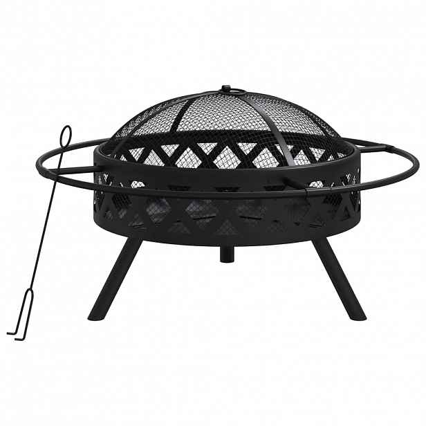 vidaXL Ohniště s pohrabáčem 70 cm XXL ocel