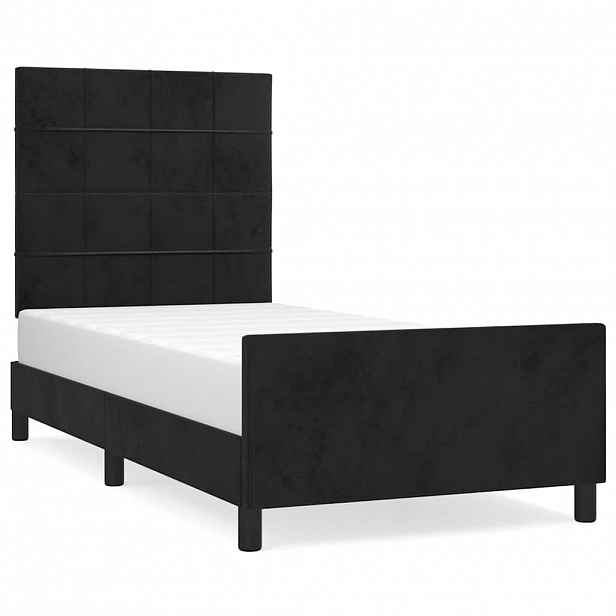 vidaXL Rám postele bez matrace černý 100 x 200 cm samet