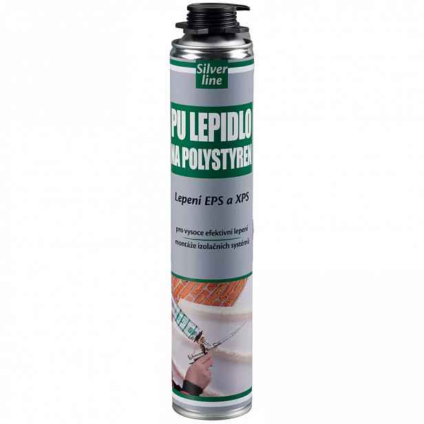 Montážní pěna PU lepidlo na polystyren Silver line pistolová 750 ml