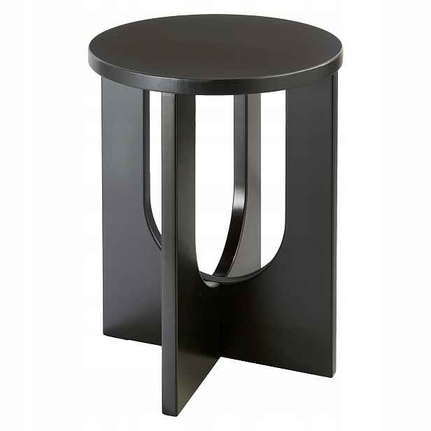 Příruční Stolek Kulatý Černý Mdf Do Obývacího Pokoje Ložnice Ø 40 cm
