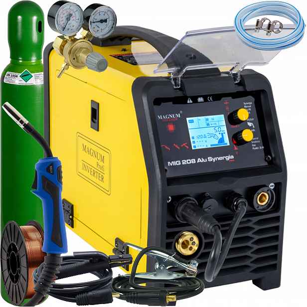 Svařovací stroj Magnum Mig 208 Alu Synergia Mig/mag Mma Tig Flux 200A 230V SET4