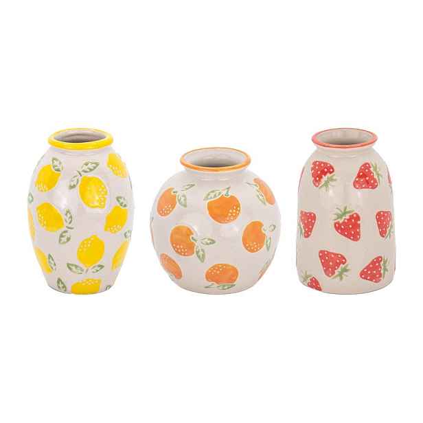 Vázy v sadě 3 ks z kameniny (výška 9,5 cm) Fruit – Sass & Belle