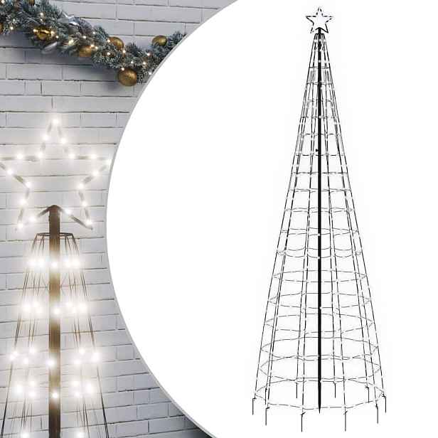 vidaXL LED vánoční stromek s hroty 570 studených bílých LED 300 cm