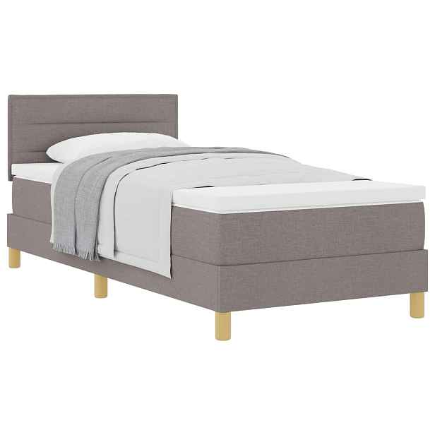 vidaXL Postel s boxspringem s polštářem Taupe 90 x 190 cm textil