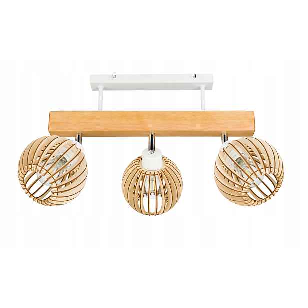 Dřevěná stropní lampa Lustr Stropní Svítidlo Loft bílá na 3x Klosz E27