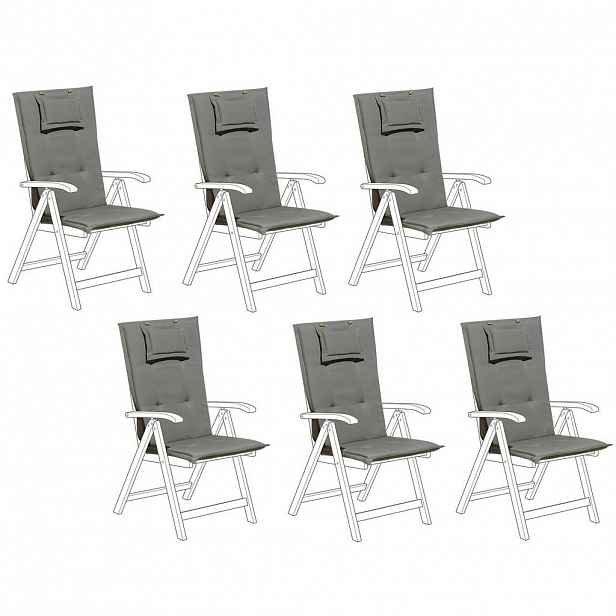 Beliani SEDACÍ polstrování sada 6 ks Šedé 50/45 cm Java/Amantea