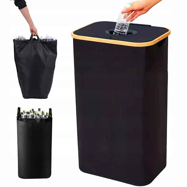 Nádoby Koš na recyklaci S 2 sáčky na lahve 100L Černý Velký Bedee