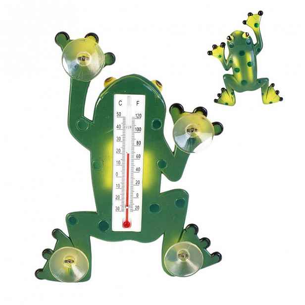 Venkovní teploměr na okno ve tvaru žáby Orion