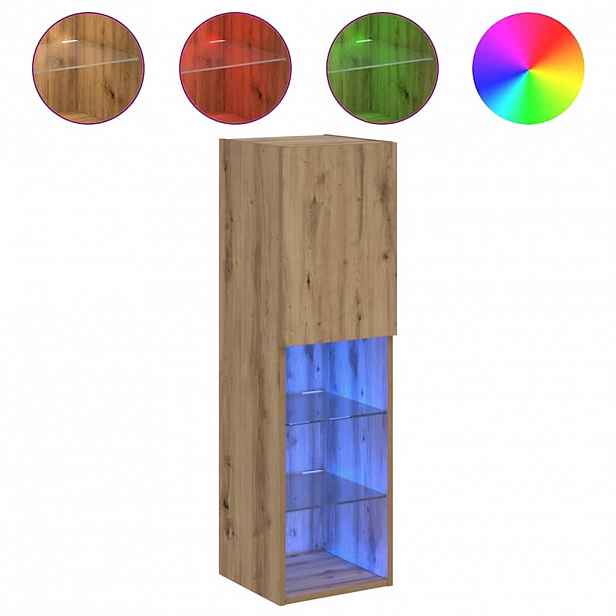 vidaXL TV skříňky s LED osvětlením 2 ks dub artisan 30,5 x 30 x 102 cm