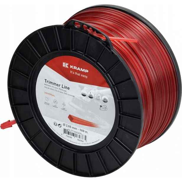 Žací struna Ø 2.65 mm 169 m čtvercová červená Kramp NL27169SKR
