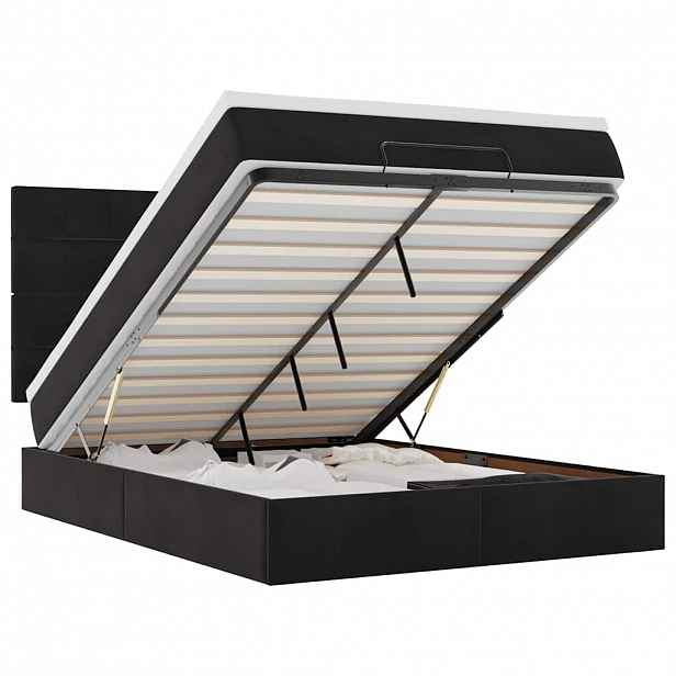 vidaXL Osmanský rám postele s matracemi černá 140x190cm samet