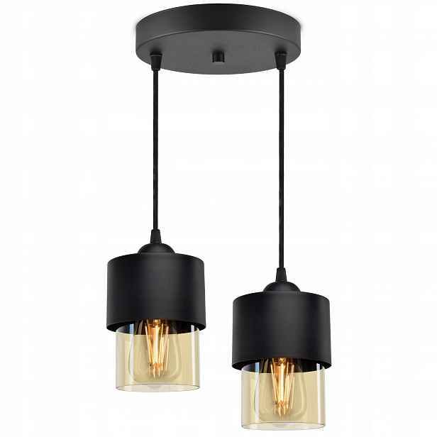Závěsná lampa Lustr Stínidla Kov Sklo Med Led