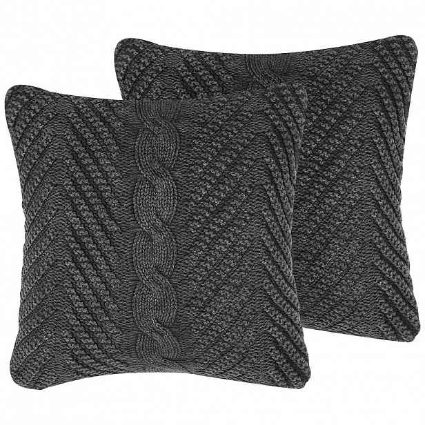 Beliani DEKORATIVNÍ POLŠTÁŘ sada 2 ks Tmavě modrý 45/45 cm Konni