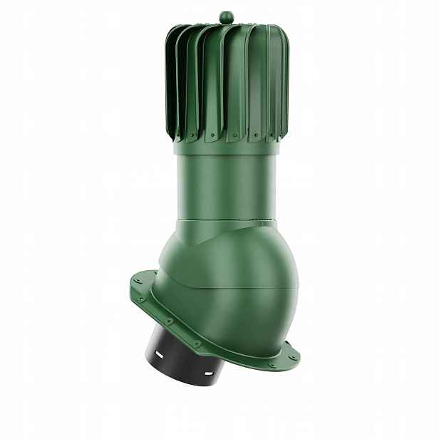 Rotační krb Rotoline pro plechovou střešní krytinu E, průměr 150 mm, podlouhlý, zelený