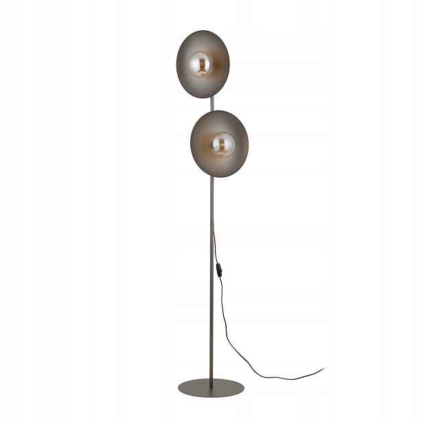 Stojací podlahová lampa 2xG9 Ocel Hnědá Loft Slate Vypínač Tk Lighting
