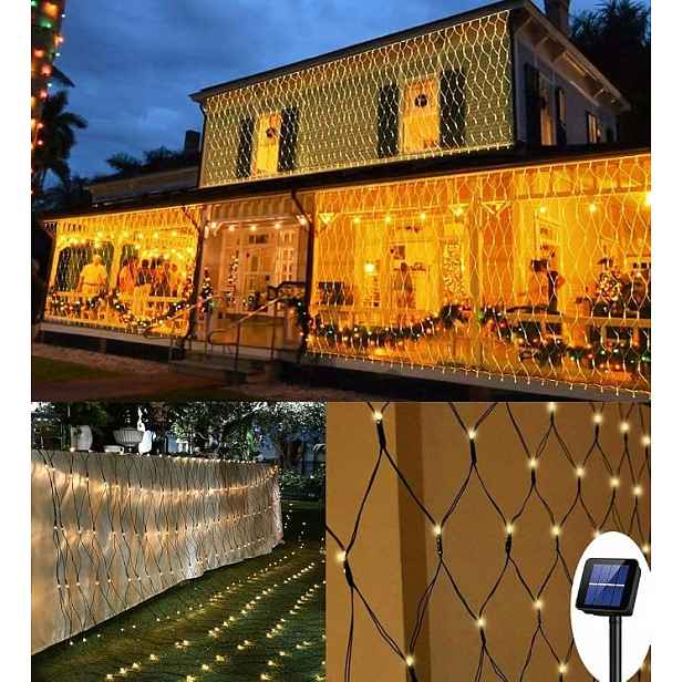 Tiyupa Lamp009 solární síť 200 Led 3x2 m 8 režimů teplá bílá zahrada