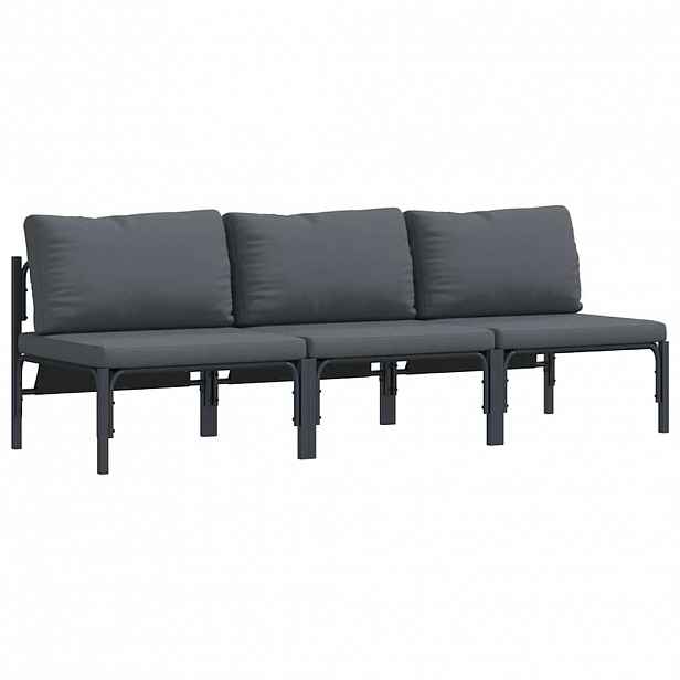 vidaXL Venkovní nábytek 3 Kus Antracit 80 x 80 x 71 cm Ocel