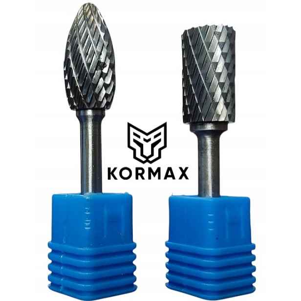 Rotační pilník 14 mm, vysokorychlostní, plamenový, válcový, z karbidu Kormax