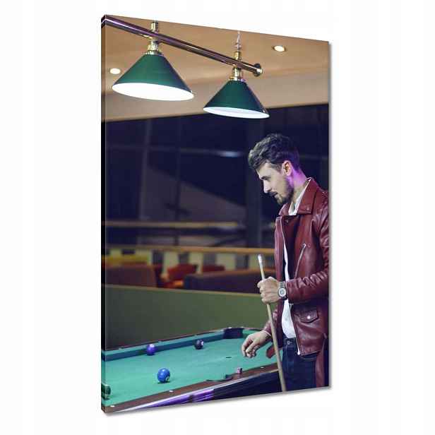 Obrazy 60x90 Kulečník Hra Stůl Bílé Tyče