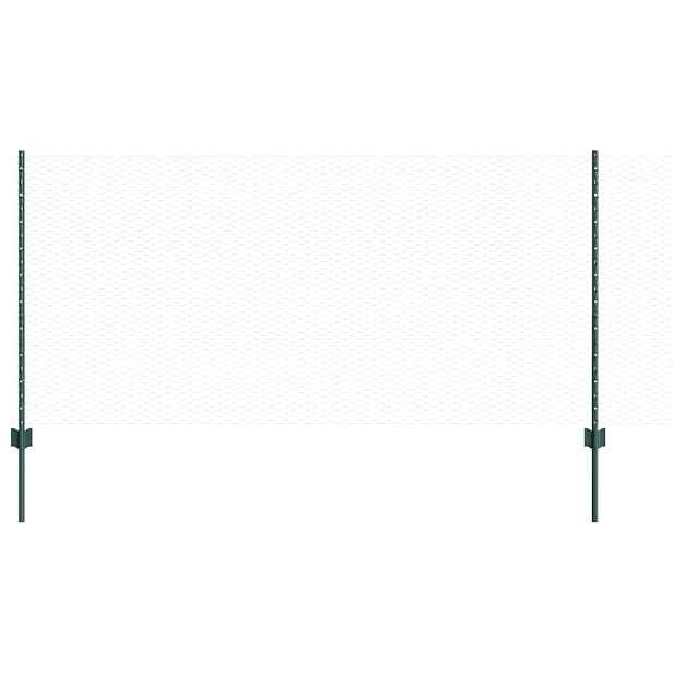 vidaXL Hexagonální plot s podpěrou 10 x 1 m Ocel potažená PVC Zelená