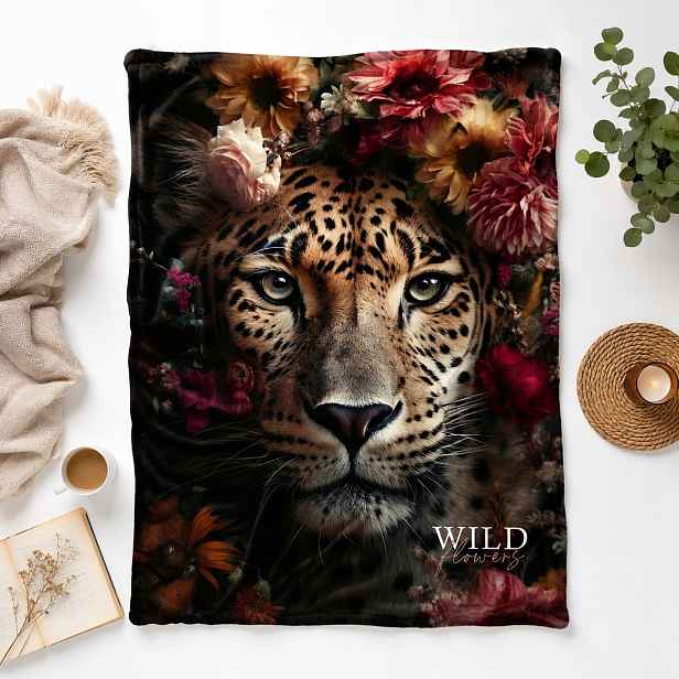 Deka pléd přehoz 150x200 panterka Leopard milý piknikový plážový