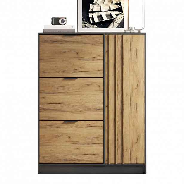FLIEKS BOTNÍK 100x30x130cm MDF 3 Výklopy Černý