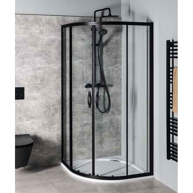 Gelco Sigma - Sprchový kout 90x90 cm, R550, matná černá/čiré sklo GS5590B