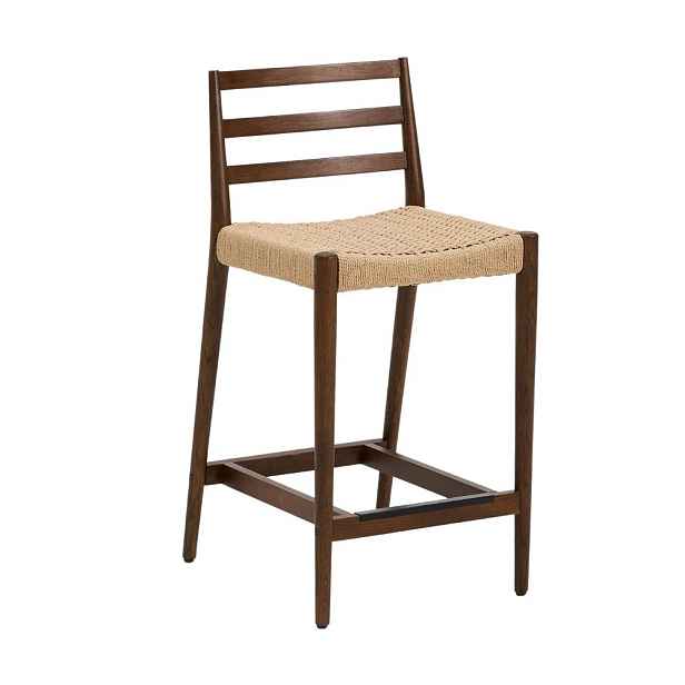 Hnědá/v přírodní barvě barová židle z dubového dřeva (výška sedáku 65 cm) Analy – Kave Home