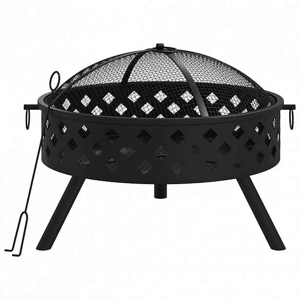 vidaXL Ohniště s pohrabáčem 58 cm XXL ocel