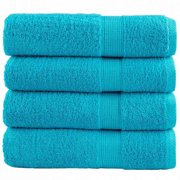 vidaXL Premium ručníky SOLUND 4 ks tyrkysové 50 x 100 cm 600 g/m²