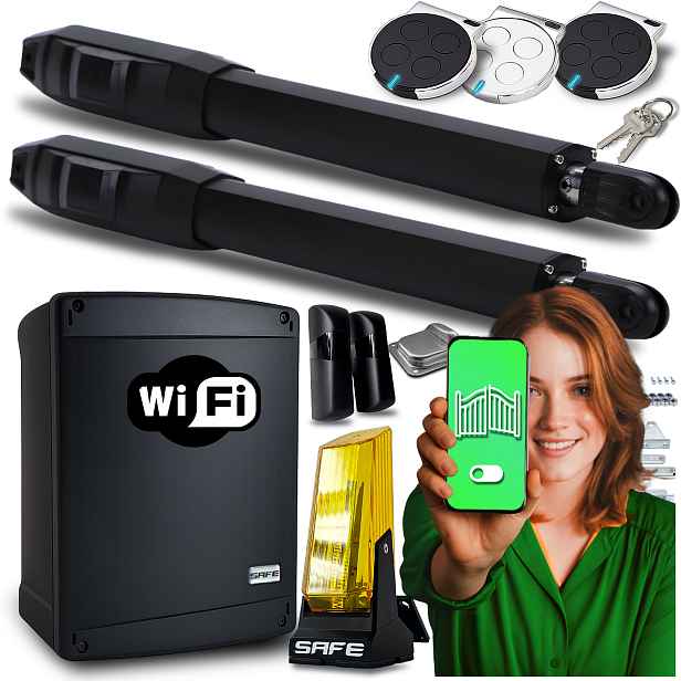 Set Pohon Pro Dvoukřídlovou Bránu Wifi Supla ovladače pohony 8 m 400 Kg