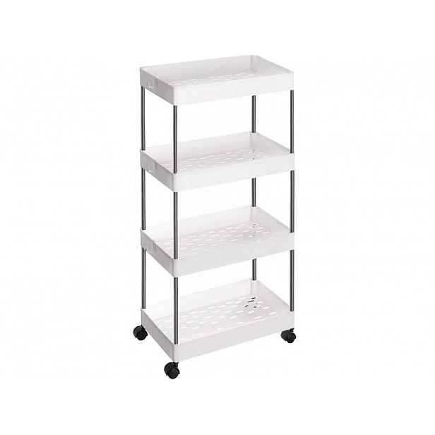 Plastový regál na kolečkách CART 22x40x86 cm bílý