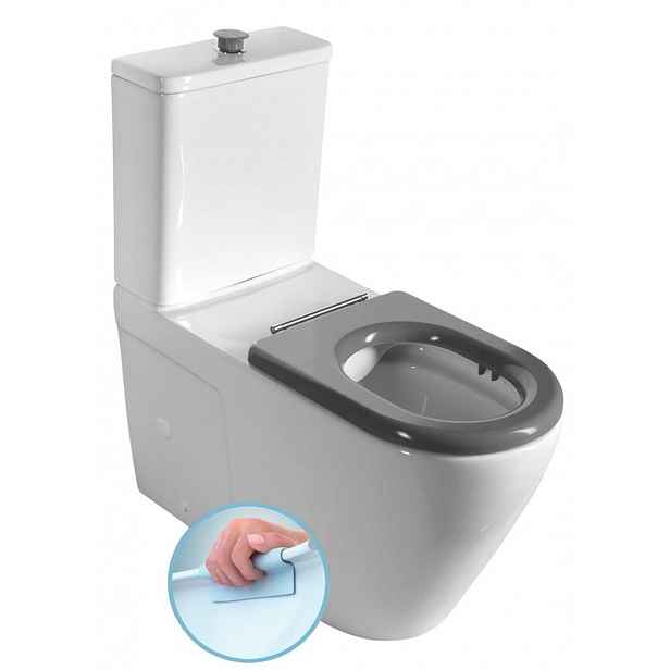 Sapho - WC kombi bezbariérové, vario odpad, Rimless, bílá MC102