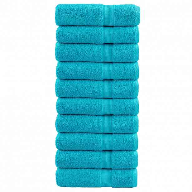 vidaXL Premium ručníky SOLUND 10 ks tyrkysové 50x100 cm 600 g/m²