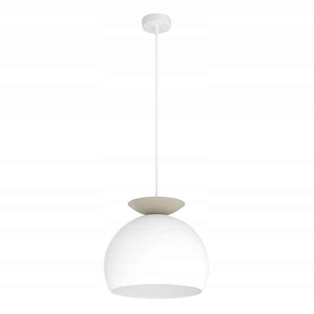 Závěsná lampa bílo-béžová kulová E27 15W Geo Emibig