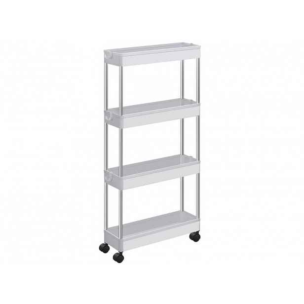 Plastový regál na kolečkách CART 13,5x42x83 cm bílý