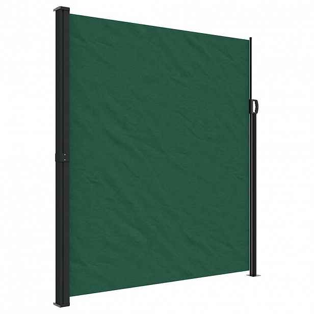 vidaXL Zatahovací boční markýza tmavě zelená 220 x 500 cm