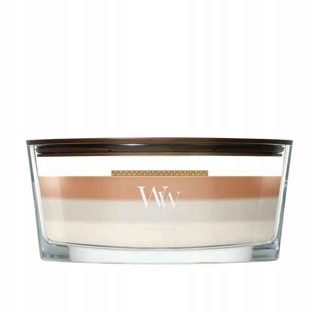 WoodWick Café Macchiato vonná svíčka elipsa Trilogy 453 g