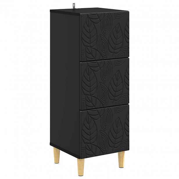 vidaXL Skříň se zásuvkami 33 x 34,5 x 90 cm Kompozitní dřevo Černá