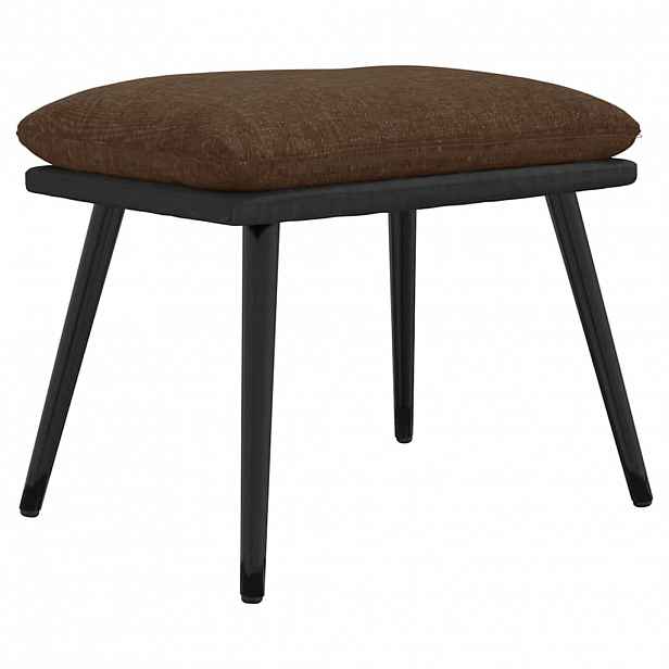 vidaXL Podnožka hnědá 45x29,5x35 cm textil a umělá kůže
